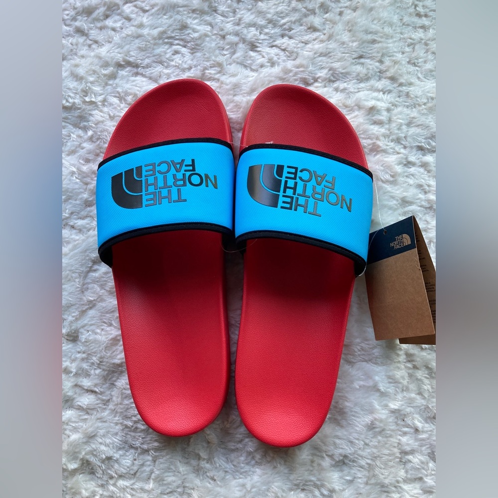 The North Face Men's Basecamp III Slides, Horizon Red, Norse Blue, Size 13, NWT